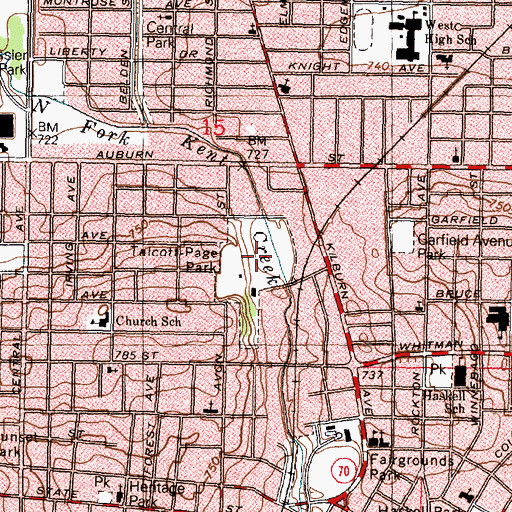 Topographic Map of Talcott-Page Park, IL