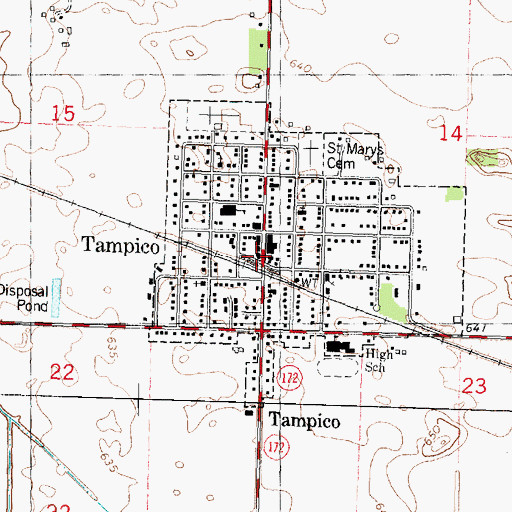 Topographic Map of Tampico, IL