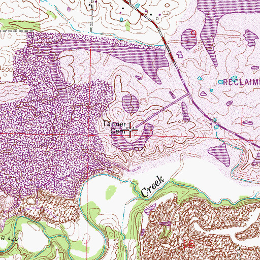 Topographic Map of Tanner Cemetery, IL