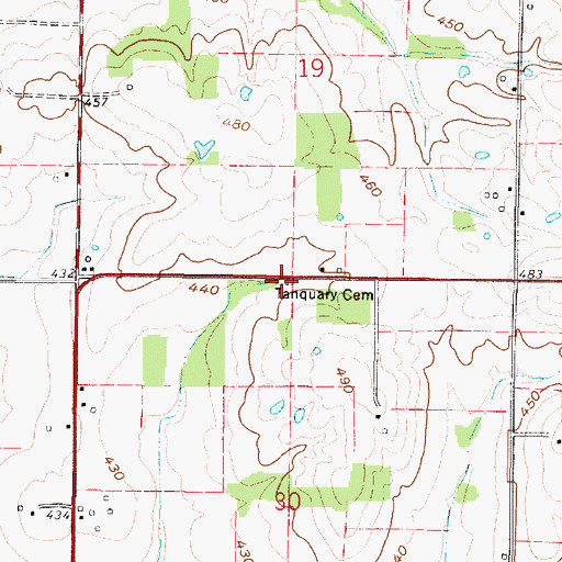 Topographic Map of Tanquary Family Cemetery, IL