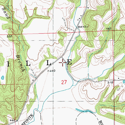 Topographic Map of Tar Hollow, IL