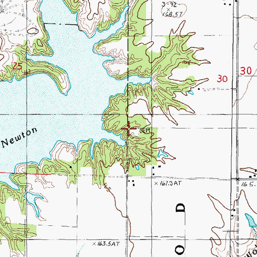 Topographic Map of Tate Cemetery, IL