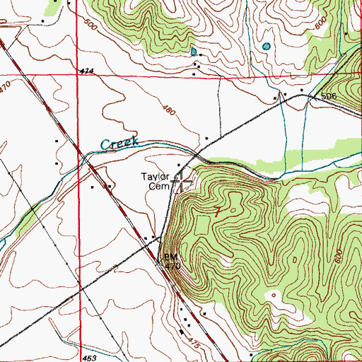 Topographic Map of Taylor Cemetery, IL