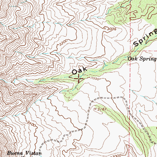 Topographic Map of Oak Spring, AZ
