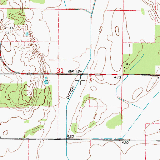 Topographic Map of Taylor Ditch, IL