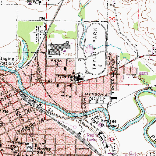 Topographic Map of Taylor Park Elementary School, IL