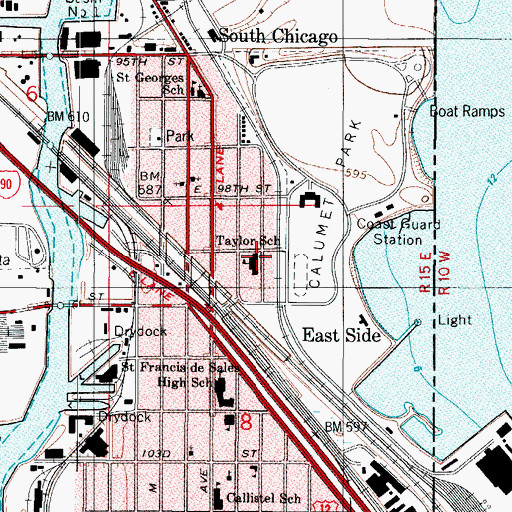 Topographic Map of Taylor Elementary School, IL