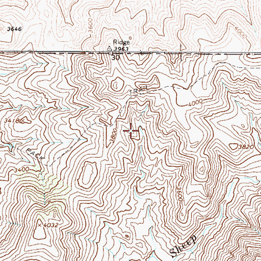 Topographic Map of Lizard Spring, AZ