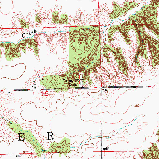 Topographic Map of Temple Cemetery, IL