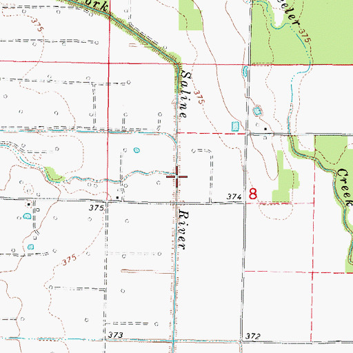 Topographic Map of Tenmile Creek, IL