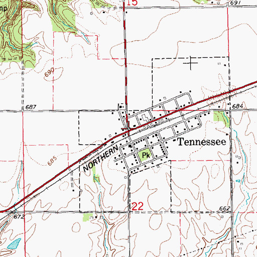Topographic Map of Tennessee, IL