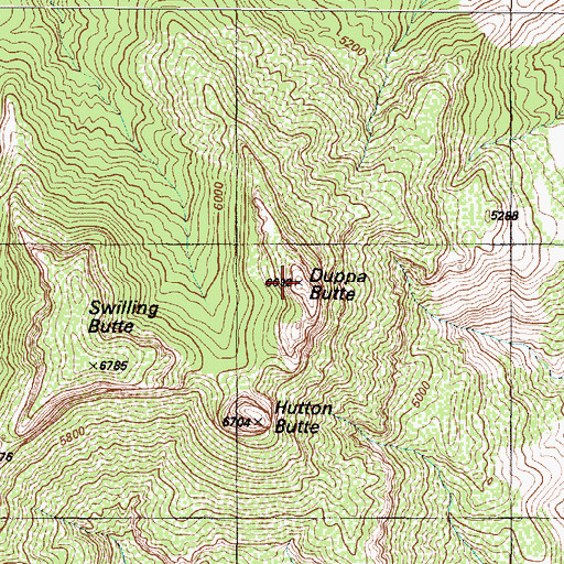 Topographic Map of Duppa Butte, AZ