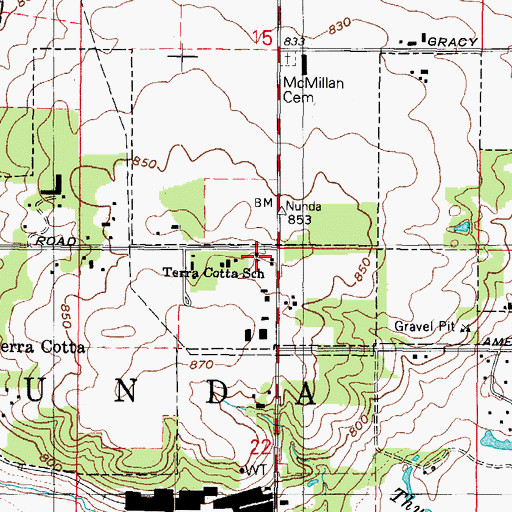 Topographic Map of Terra Cotta School, IL