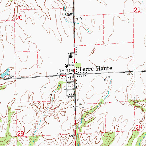 Topographic Map of Terre Haute, IL