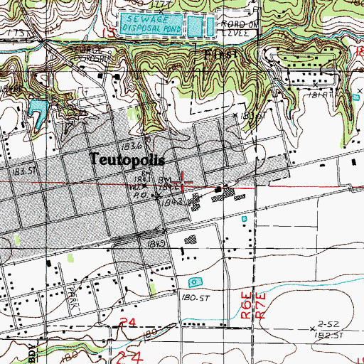 Topographic Map of Teutopolis, IL