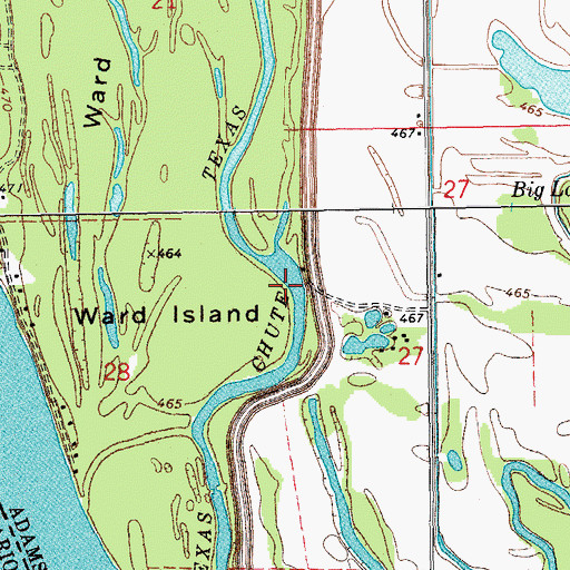 Topographic Map of Texas Chute, IL