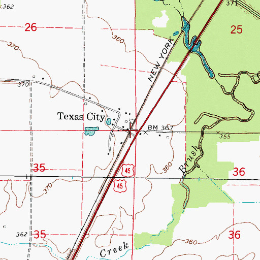 Topographic Map of Texas City, IL