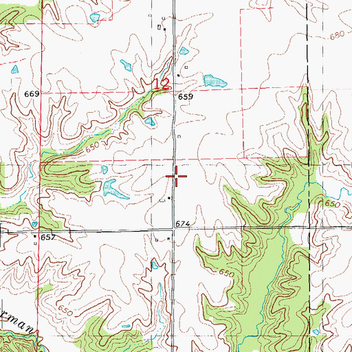 Topographic Map of Texas School (historical), IL