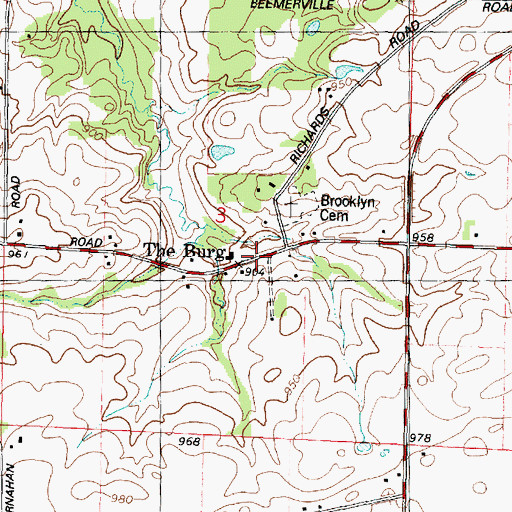 Topographic Map of The Burg, IL