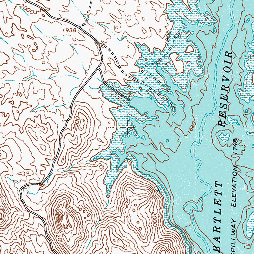 Topographic Map of South Cove, AZ