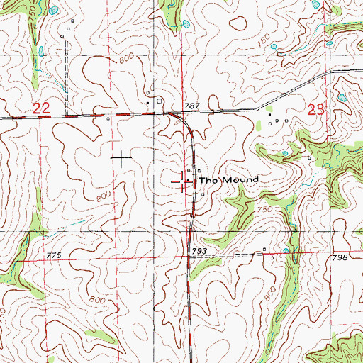 Topographic Map of The Mound, IL