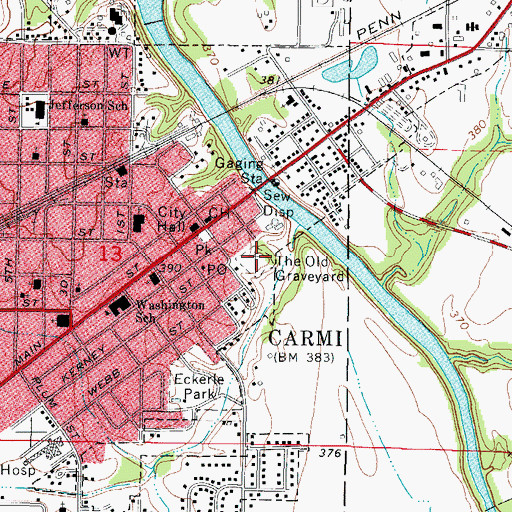 Topographic Map of The Old Graveyard, IL