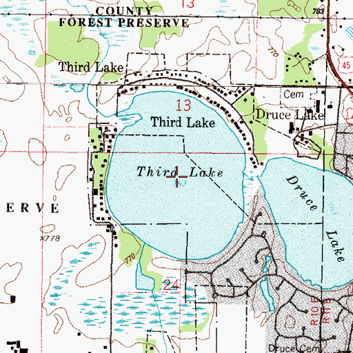 Topographic Map of Third Lake, IL