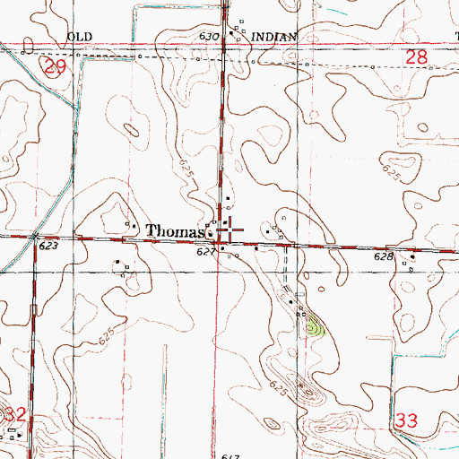 Topographic Map of Thomas, IL