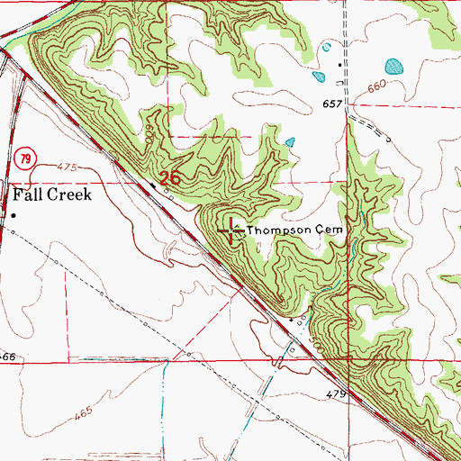 Topographic Map of Thompson Cemetery, IL