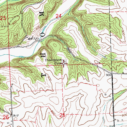 Topographic Map of Thompson Cemetery, IL