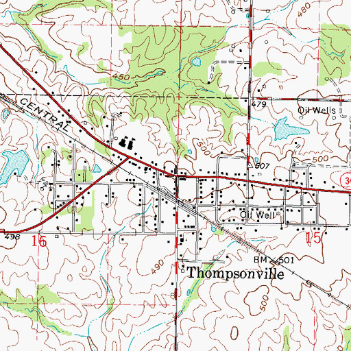 Topographic Map of Thompsonville, IL