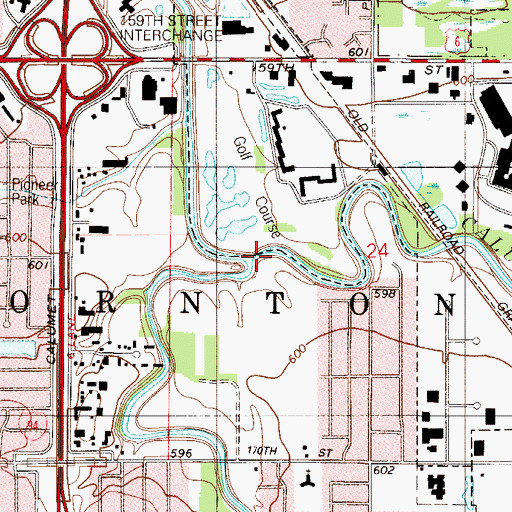Topographic Map of Thorn Creek, IL