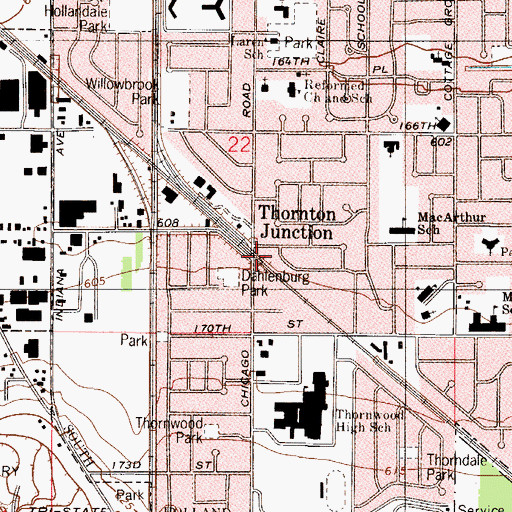 Topographic Map of Thornton Junction, IL