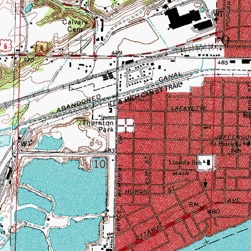 Topographic Map of Thornton Park, IL