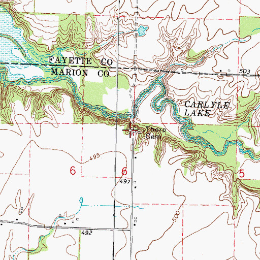 Topographic Map of Thorp Cemetery, IL