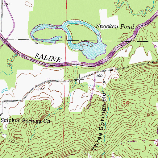 Topographic Map of Three Springs Hollow, IL