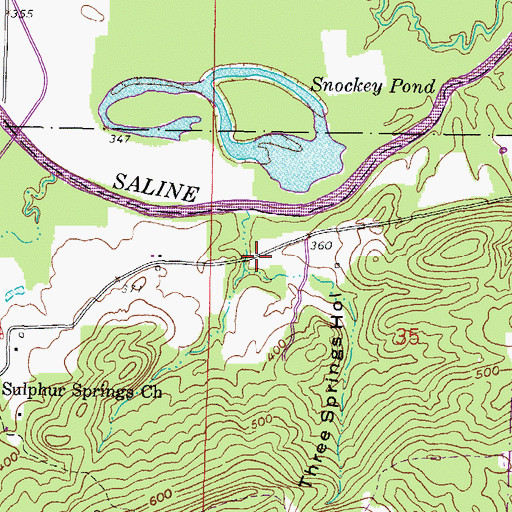 Topographic Map of Three Springs Hollow, IL