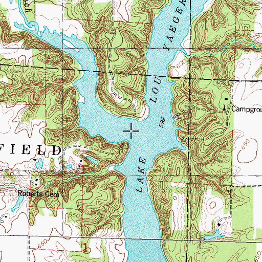 Topographic Map of Threemile Branch, IL