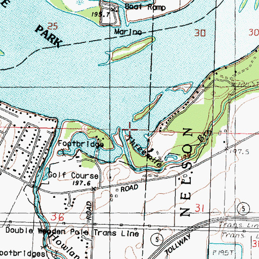 Topographic Map of Threemile Branch, IL