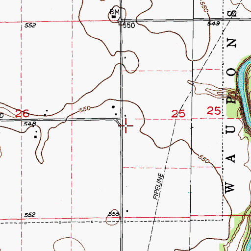 Topographic Map of Thum School, IL