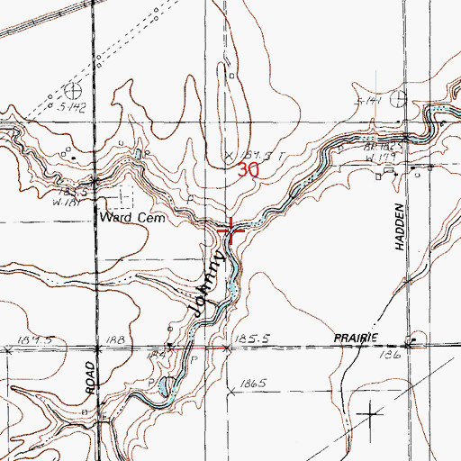 Topographic Map of Thunder Creek, IL