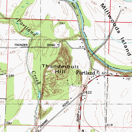 Topographic Map of Thunderbolt Hill, IL