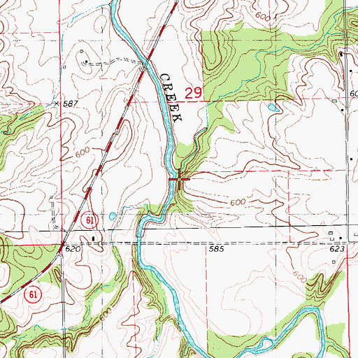Topographic Map of Thurman Creek, IL