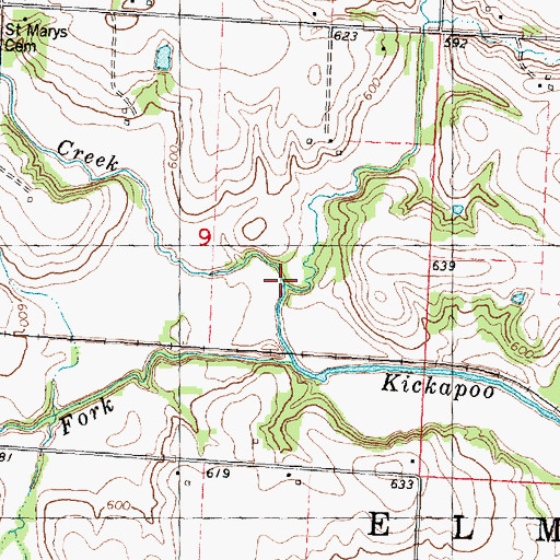 Topographic Map of Tiber Creek, IL