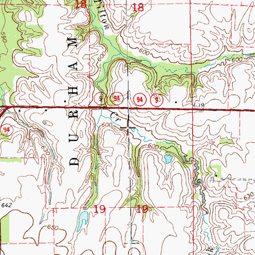 Topographic Map of Tilton Creek, IL