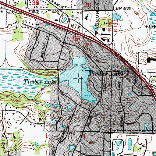 Topographic Map of Timber Lake, IL