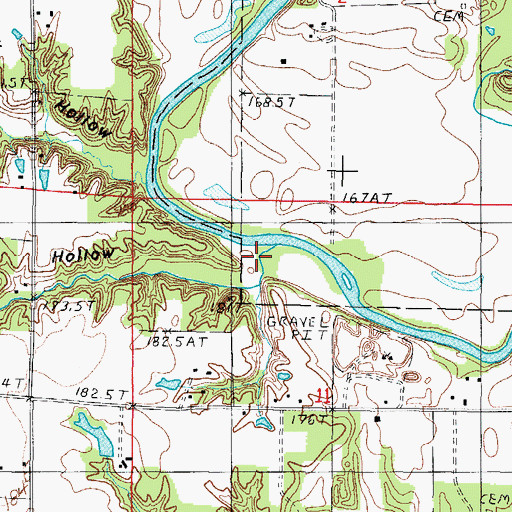 Topographic Map of Tippett Hollow, IL