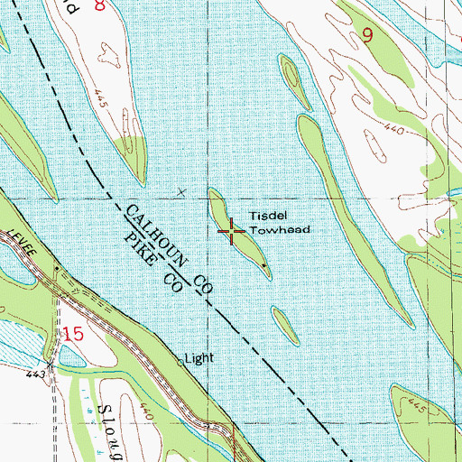 Topographic Map of Tisdel Towhead, IL