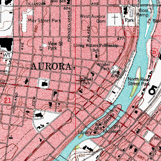 Topographic Map of Todd Elementary School, IL
