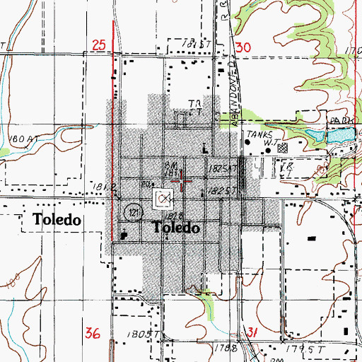 Topographic Map of Toledo, IL